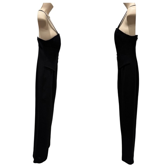 Alberto Makali Jumpsuit Black Tuxedo Sleeveless Racerback Vintage 80s Size 2 - Picture 5 of 8